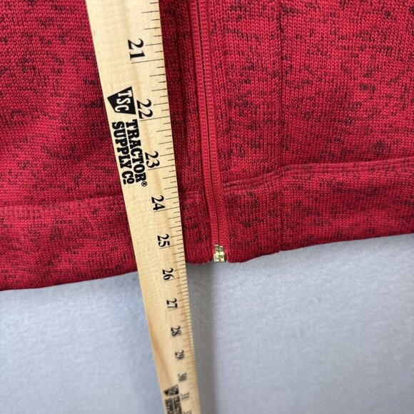 Calvin Klein Knit Sweater Womens Size M Vest Jacket Pockets Red Full Zip Upscale - Picture 6 of 11